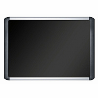 MasterVision Soft-touch Bulletin Board, 48 x 36, Black Fabric Surface, Aluminum/Black Aluminum Frame (BVCMVI050301)