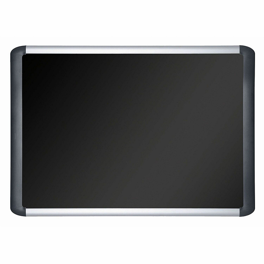 MasterVision Soft-touch Bulletin Board, 48 x 36, Black Fabric Surface, Aluminum/Black Aluminum Frame (BVCMVI050301)