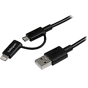 StarTech 1m Ligthning Or Micro Usb To Usb Cable (LTUB1MBK)