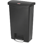 Rubbermaid Commercial Slim Jim Black 13G Front Step Can (RCP1883611)