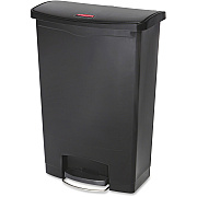Rubbermaid Commercial Slim Jim Black 24G Front Step Can (RCP1883615)