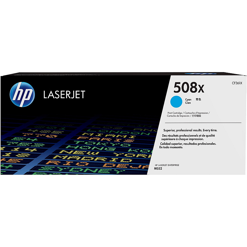 HP 508X (HEWCF361X) Original High Yield Laser Toner Cartridge - Single Pack - Cyan - 1 Each