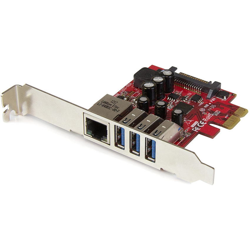 StarTech 3pt Pcie Usb 3.0 Card + Gigabit Ethernet (PEXUSB3S3GE)