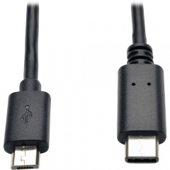 Tripp Lite 6ft USB 2.0 Hi-Speed Cable Micro-B Male to USB Type-C USB-C Male (U040006MICRO)