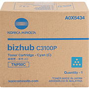 Konica Minolta TNP50C Original Laser Toner Cartridge - Cyan - 1 Each (KNMA0X5434)