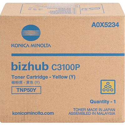 Konica Minolta TNP50Y Original Laser Toner Cartridge - Yellow - 1 Each (KNMA0X5234)