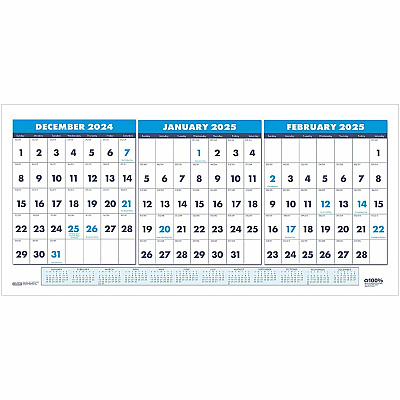 House of Doolittle 3-month Horizontal Wall Calendar (3647)