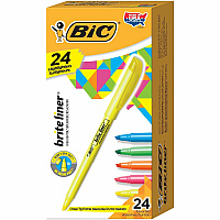 BIC Brite Liner Highlighter, Assorted, 24 Pack (BICBL241AST)