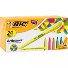 BIC Brite Liner Highlighter, Assorted, 24 Pack (BL241AST)