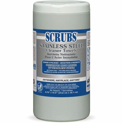 Scrubs Leather Cleaner, 60 Wipes Tub, 92560