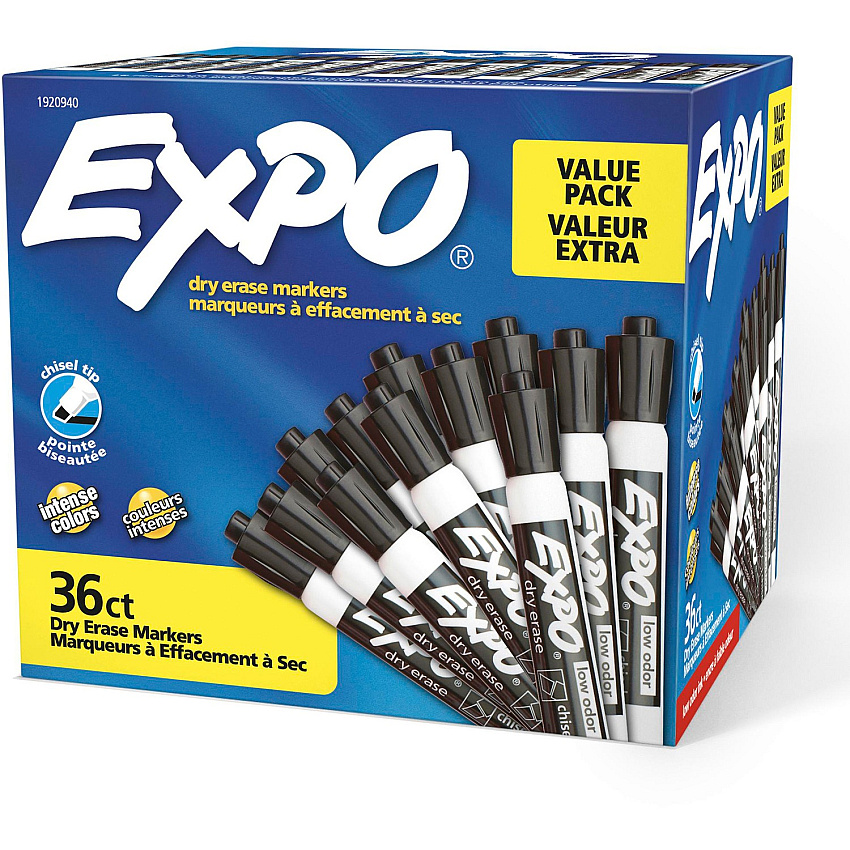 EXPO Low-Odor Dry Erase Chisel Tip Markers (SAN1920940)