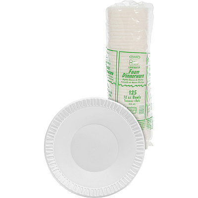 Dart Quiet Classic 12 oz Laminated Foam Bowls (DCC12BWWQRPK)