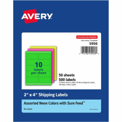 Avery High Visibility Neon Shipping Labels (5956)