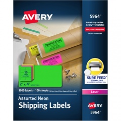 Avery High Visibility Neon Shipping Labels (5964)