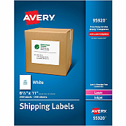 Avery Shipping Address Labels, 250 Labels, Full Sheet Labels, Permanent (AVE95920)