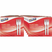 Genuine Joe Heavyweight White Plastic Forks (0010430CT)
