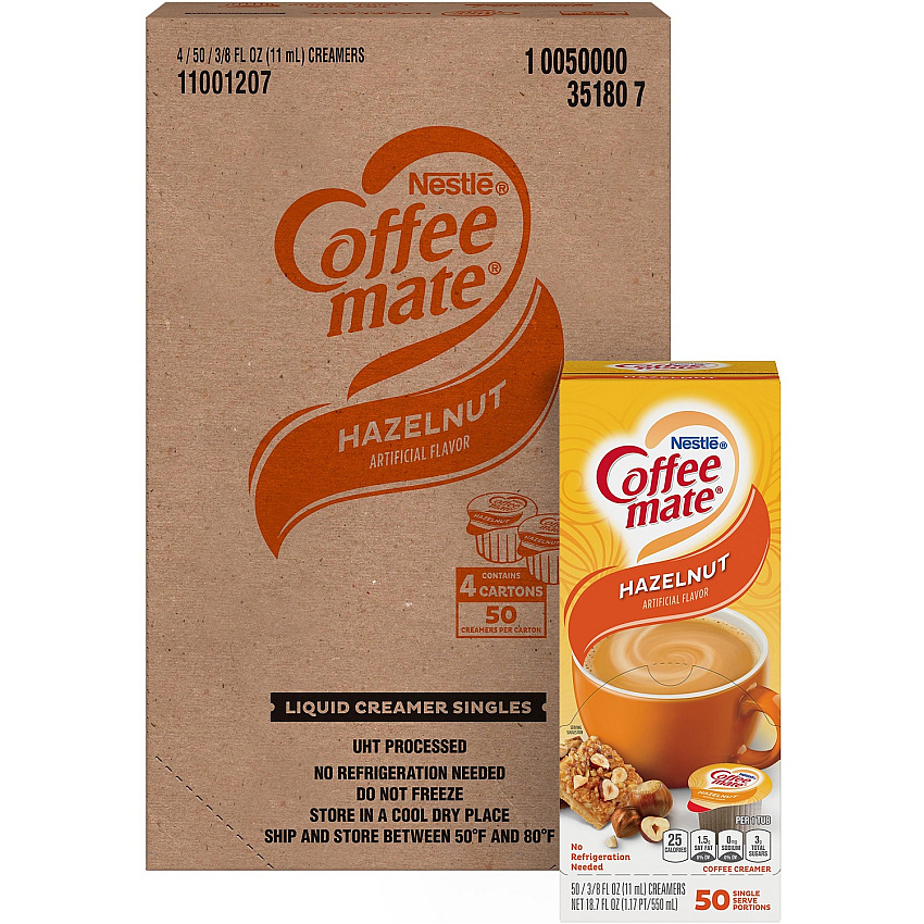 Coffee-mate Coffee-mate Hazelnut Liquid Coffee Creamer Singles - Gluten-Free (NES35180CT)