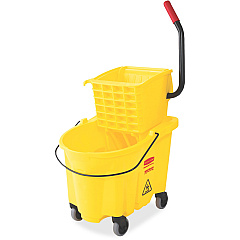 Rubbermaid Commercial Wave Brake Side Press Mop Bucket (RCP7480YEL)