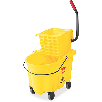 Rubbermaid Commercial Wave Brake Side Press Mop Bucket (RCP7480YEL)