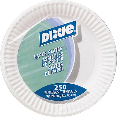 Dixie 9" Uncoated Paper Plates by GP Pro (DXEWNP9OD)