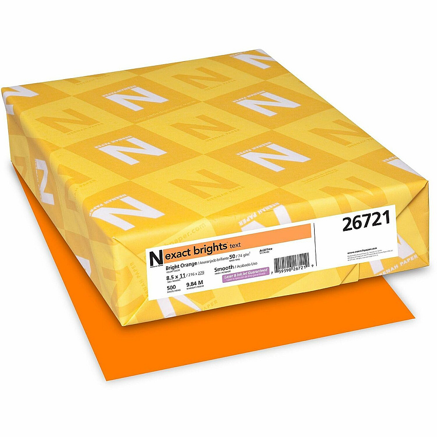 Exact Brights Smooth Colored Paper - Orange (WAU26721)