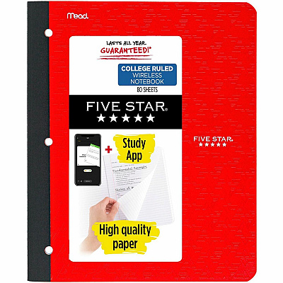 Five Star 11" 1-subject Wireless Notebook (MEA09294)