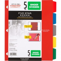 Five Star Multicolor 5-tab Binder Dividers (20040)