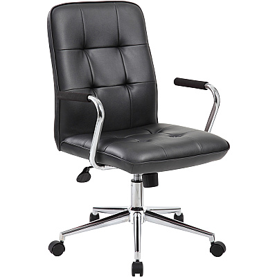 BOSS Modern Office Chair with Chrome Arms (B331BK)