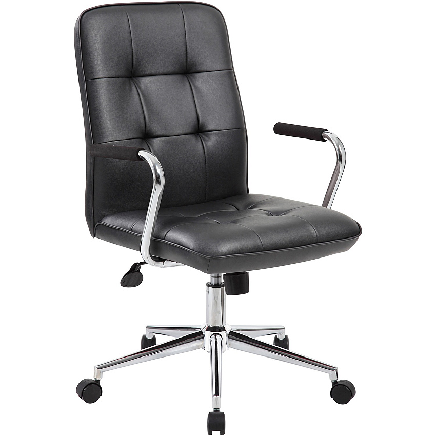 BOSS Modern Office Chair with Chrome Arms (B331BK)