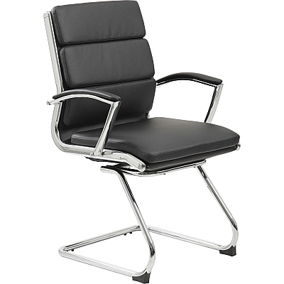 BOSS Contemporary Executive Guest Chair In Caressoft Plus (B9479BK)