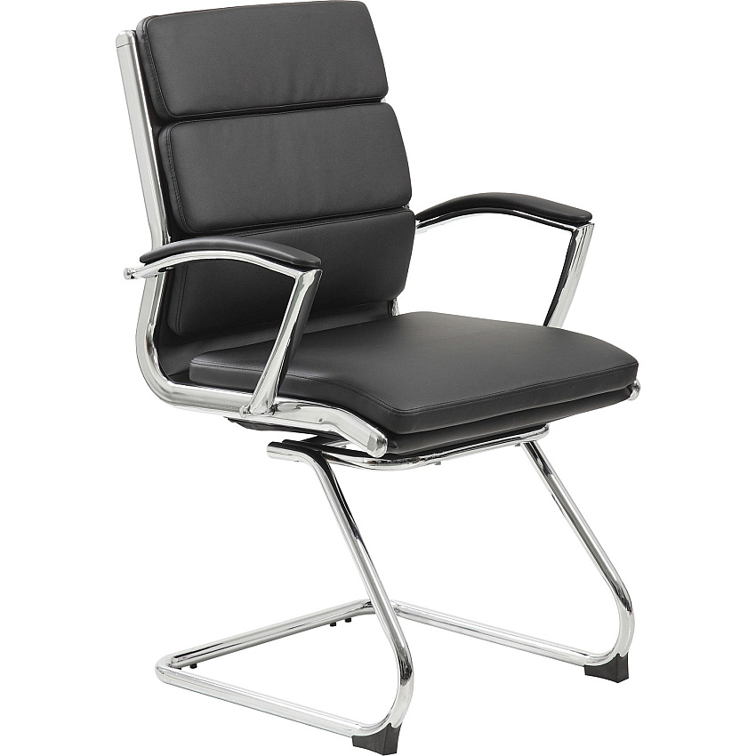BOSS Contemporary Executive Guest Chair In Caressoft Plus (B9479BK)