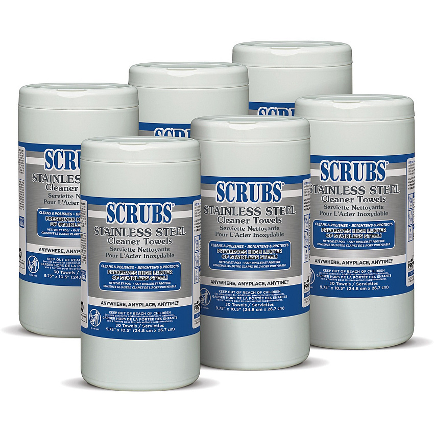 SCRUBS Stainless Steel Cleaner Wipes (ITW91930CT)