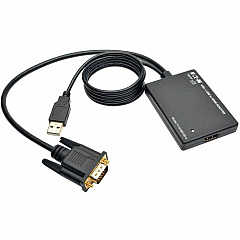Eaton Tripp Lite Series VGA to HDMI Active Adapter Cable with Audio and USB Power (M/F), 1080p, 6 in. (15.2 cm) (P116003HDU)