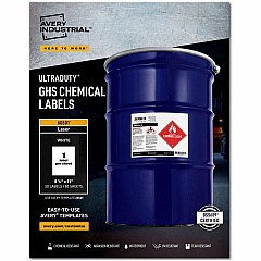 Avery UltraDuty GHS Chemical Labels 8½" x 11" , for Laser Printers (AVE60501)
