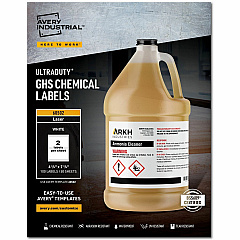 Avery UltraDuty GHS Chemical Labels 4¾" x 7¾" , Permanent Adhesive, for Laser Printers (AVE60502)