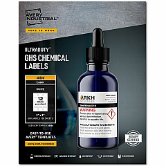 Avery UltraDuty GHS Chemical Labels 2" x 2" , Permanent Adhesive, for Laser Printers (AVE60506)