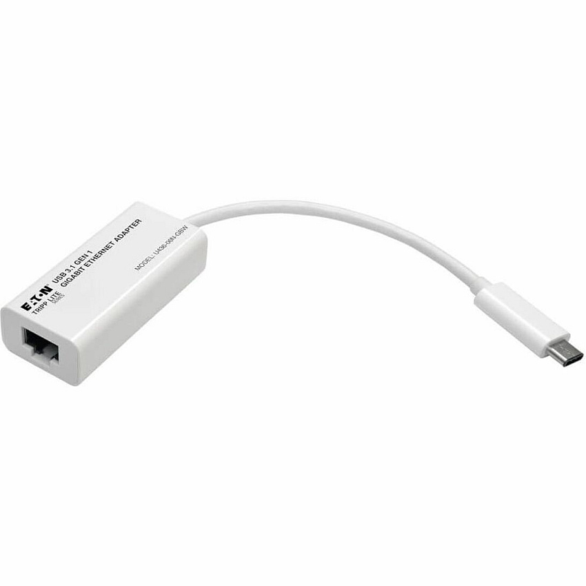 Eaton Tripp Lite Series USB-C to Gigabit Network Adapter, Thunderbolt 3 Compatibility - White (U43606NGBW)