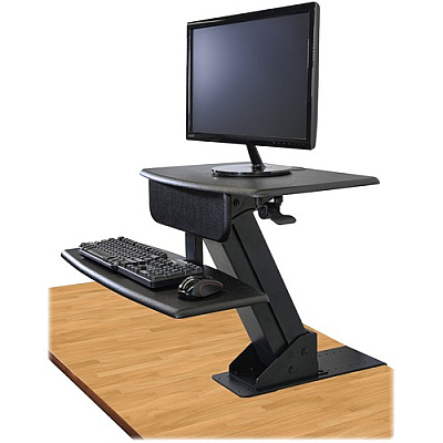 Kantek Desk Clamp On Sit To Stand Workstation Black (STS800)