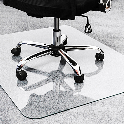 Cleartex Heavy Duty Glass Chair Mat for Hard Floors & Carpets - 36" x 48" (FLR123648EG)