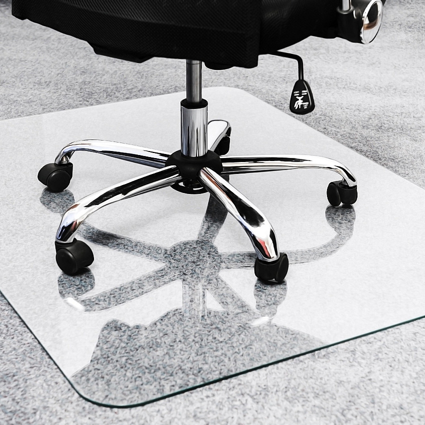 Cleartex Heavy Duty Glass Chair Mat for Hard Floors & Carpets - 40" x 53" (FLR124053EG)