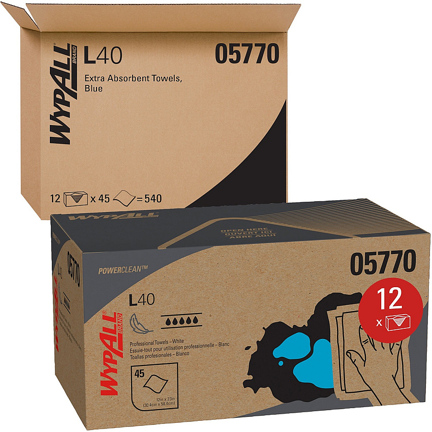 Wypall Power Clean L40 Extra Absorbent Towels (KCC05770)