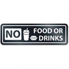 Headline No Food Or Drinks Window Sign (9434)
