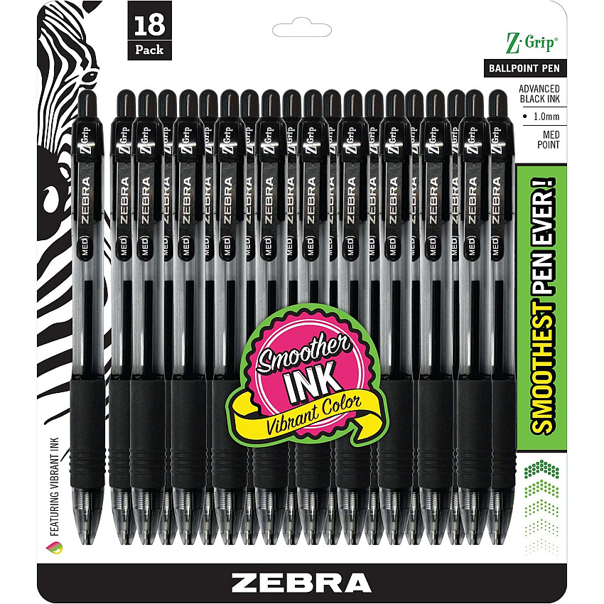 Zebra Z-Grip Retractable Ballpoint Pens (ZEB22218)