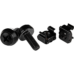 StarTech M6 Screws & Cage Nuts - 50 Pack, Black (CABSCREWM6B)