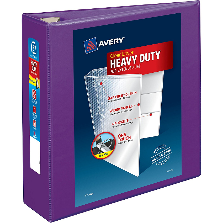 Avery Heavy-Duty View Purple 3" Binder (AVE79810)