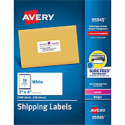 Avery Shipping Labels, Sure Feed, 2"x4" , 2500 Glossy Labels (AVE95945)