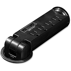 Lorell 4-outlet Desktop USB Charger Power Strip Grommet (LLR33992)