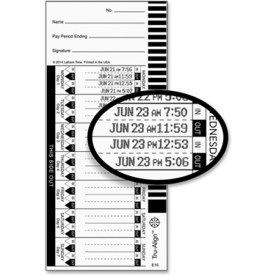 Lathem E16 Tru-Align Time Cards (E16100)