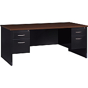 Lorell Fortress Modular Series Double-Pedestal Desk (LLR79139)
