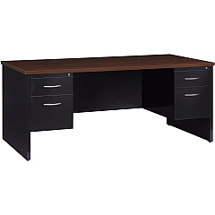 Lorell Fortress Modular Series Double-Pedestal Desk (LLR79139)